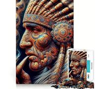 Ancestral Wisdom Unveiled 1000 Piece Jigsaws for Adults Brain Training Fun Clean Cut Sturdy Components Calming Mental Break Activity (38x26cm)
