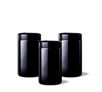 ANCEVIA MIRON Saturn 3x200ml Wide Mouth Jars - TSC00A1C014-001 incl. Wooden Lid and Seal - EGA31A1A001-200 UV Glass, Airtight, Odorless, Container, UV Protection