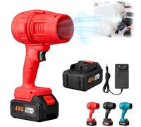 Anchester Turbo Jet Blower, Cordless Turbo Super Power Air Duster, Turbo Jet Leaf Blower, Hand Held Turbo Jet Blower Cordless Turbo Blower, Portable Rechargeable Electric Turbo Dryer Blower (Red)
