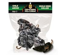 Ancho Whole Dried Chillies 75g - All Natural, Mild Heat with Smoky, Fruity Flavour for Authentic Mexican Taste. Great for Birria Tacos, Mole, Enchiladas and Salsa.