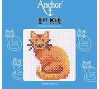 Anchor 1st Cross Stitch Kit, Cat, 10 x 10cm