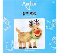 Anchor 1st Cross Stitch Kit, Rudolph, 10 x 10cm, 3690000-10010