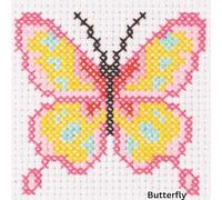 Anchor 3690000@22 Cross Stitch 1st Kit: Butterfly, Multi-Colour, 10 x 10cm