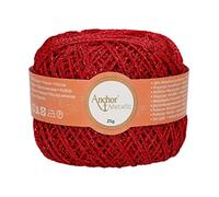 Anchor 4716000-00318 Crochet Yarn, 80% Viscose, 20% Metallised Polyester, Red, 100 m, 34 g