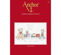 Anchor ACS06 Counted Cross Stitch Kit: Birth Record: The Toy Shelf, Multi-Colour, 20 x 33cm