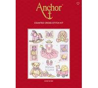 Anchor ACS38 Counted Cross Stitch Kit: Birth Record: Girl, Multi-Colour, 20 x 24cm