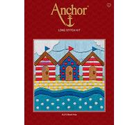 Anchor AL213 Long Stitch Beach Huts, Assorted, 15 x 15cm