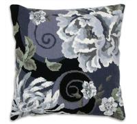 Anchor ALR02 Tapestry Kit: Cushion: Living: Floral Swirl in Black, Multi, 40 x 40cm