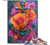 Anchor And Flowers 1000 Pieces Jigsaw Puzzle For Adults Teens, Brain Intelligence Challenge Addictive Toys for Home Decoration (26x38cm)