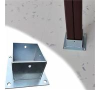Anchor Base,Heavy-Duty Square Post Bases for Fence & Railing Kits, Durable Gate Post Anchor Support Bracket with Screws (85x80MM / 3.3x3.1IN), Weather-Resistant, Easy Install