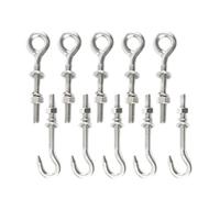 Anchor Bolts With Nuts And Washers 10 PCS M5/M6/M8/M10 Stainless Steel Screw Bolt Lifting Ring/Hook With Nuts Washers And Spring Washer Closed Hook for Anchor Bolts Screws(M5)