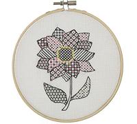 ANCHOR Counted Blackwork Stitch kit Dahlia, Diam 13cm, DIY