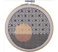ANCHOR Counted Blackwork Stitch kit Geometric Circles, Diam 13cm, DIY