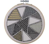 ANCHOR Counted Blackwork Stitch kit Geometric Triangles, Diam 13cm, DIY