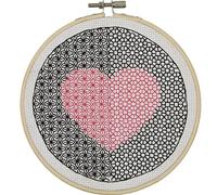 ANCHOR Counted Blackwork Stitch kit Heart, Diam 13cm, DIY
