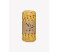 Anchor Crafty Fine Macrame Cord. 00108 Mustard 250 g Approx. 65 m. Cotton Polyester Mix Vegetable Dyed Twisted Soft 3 Ply Cord.