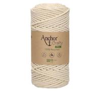 Anchor Crafty Fine Macrame Cord. 00105 Natural 250 g Approx. 65 m. Cotton Polyester Mix Vegetable Dyed Twisted Soft 3 Ply Cord.