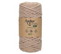 Anchor Crafty Fine Macrame Cord. 00106 Pearl 250 g Approx. 65 m. Cotton Polyester Mix Vegetable Dyed Twisted Soft 3 Ply Cord.
