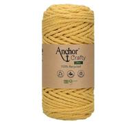Anchor Crafty Fine Macrame Cord. 00108 Mustard 250 g Approx. 65 m. Cotton Polyester Mix Vegetable Dyed Twisted Soft 3 Ply Cord.