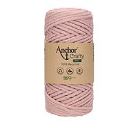 Anchor Crafty Macrame Cord. 00115 Rose Pink. 5 mm - 250 g - 40 m Approx. Cotton Polyester Mix Vegetable Dyed Twisted Soft 3 Ply Cord.