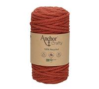 Anchor Crafty Macrame Cord. 00116 Brick. 5 mm - 250 g - 40 m Approx. Cotton Polyester Mix Vegetable Dyed Twisted Soft 3 Ply Cord.