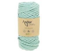 Anchor Crafty Macrame Cord. 00117 Mint Blue. 5 mm - 250 g - 40 m Approx. Cotton Polyester Mix Vegetable Dyed Twisted Soft 3 Ply Cord.