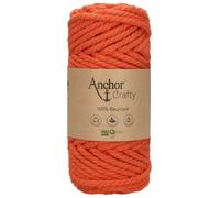 Anchor Crafty Macrame Cord. 00118 Mango Orange. 5 mm - 250 g - 40 m Approx. Cotton Polyester Mix Vegetable Dyed Twisted Soft 3 Ply Cord.