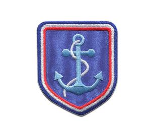 Anchor Crest Brave Coast - Iron on Patches Adhesive Emblem Stickers Appliques, Size: 1.97 x 2.48 inches