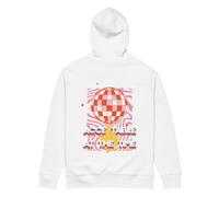 Anchor & Crew Acceptable At The Time DISCO! Organic Cotton Embroidered Heavyweight Hoodie - S - White