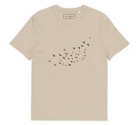 ANCHOR & CREW Birds Where's William Going? Cotton T-Shirt in Camel | Size: Medium ANCHOR & CREW Camel M