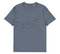 ANCHOR & CREW Birds Where's William Going? Organic Cotton T-Shirt Dark Heather Blue