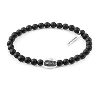 Anchor & Crew Black Agate GUSTATORY Coffee Bean Silver and Stone Bracelet - M - 21cm