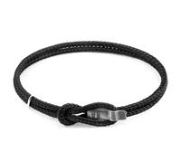 Anchor & Crew Black Think Ocean Signature Silver and Rope Bracelet - XS - 17cm
