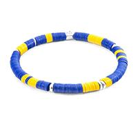 ANCHOR & CREW Blue Malawi Silver and Vinyl Disc Bracelet - Mens - 19cm