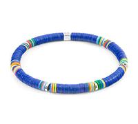 ANCHOR & CREW Blue Nakuru Silver and Vinyl Disc Bracelet - Mens - 21cm