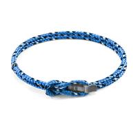 Anchor & Crew Blue Think Ocean Signature Silver and Rope Bracelet - M - 21cm (Most Popular)