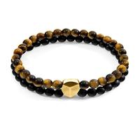 Anchor & Crew Brown Tigers Eye Iguazu 9ct Yellow Gold and Stone Bracelet - M - 21cm (Most Popular) - No Gift Wrapping