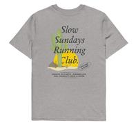 ANCHOR & CREW Cactus Slow Sundays Running Club Cotton T-Shirt in Light Grey | Size: XL ANCHOR & CREW Light Grey XL