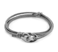 Anchor & Crew Classic Grey Windsor Silver and Rope Bracelet