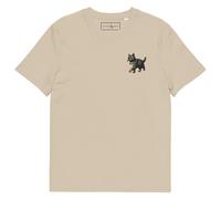 ANCHOR & CREW Cool Cat Actual Life Cotton Embroidered T-Shirt in Camel | Size: Large ANCHOR & CREW Camel L