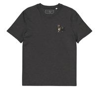 ANCHOR & CREW Cool Cat Actual Life Cotton Embroidered T-Shirt in Dark Grey | Size: Small ANCHOR & CREW Dark Grey S