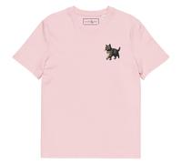 ANCHOR & CREW Cool Cat Actual Life Cotton Embroidered T-Shirt in Pink | Size: Small ANCHOR & CREW Pink S