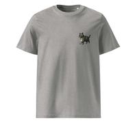 Anchor & Crew Cool Cat Actual Life Organic Cotton Embroidered T-Shirt - Heather Grey - XL