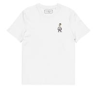 ANCHOR & CREW Dapper Duck Actual Life Cotton Embroidered T-Shirt in White | Size: Medium ANCHOR & CREW White M