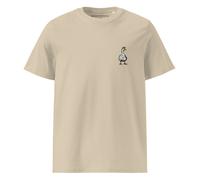 Anchor & Crew Dapper Duck Actual Life Organic Cotton Embroidered T-Shirt - Desert Dust - M