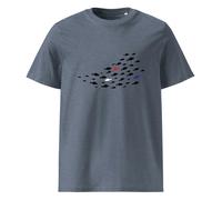 Anchor & Crew Fish Where's William Going? Organic Cotton T-Shirt - Dark Heather Blue - S