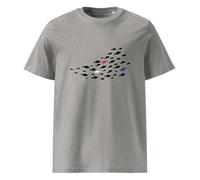 Anchor & Crew Fish Where's William Going? Organic Cotton T-Shirt - Heather Grey - XL