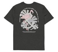 Anchor & Crew Flamingo Another Good Day Organic Cotton T-Shirt - M - Dark Heather Grey