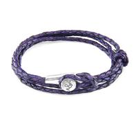 Anchor & Crew Grape Purple Dundee Silver and Braided Leather Bracelet - Gift Wrapped (Paper & Bow) +£1.50
