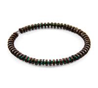 Anchor & Crew Green Agate and Brown Coconut Shell Adam Silver and Stone SKINNY Bracelet - S - 19cm - No Gift Wrapping